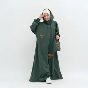 Jas Hujan ujan Mantel Mantol Wanita Cewek Perempuan Syari Gamis Muslimah Hijab Hijabers Rok Jubah Raincoat anti air tebal