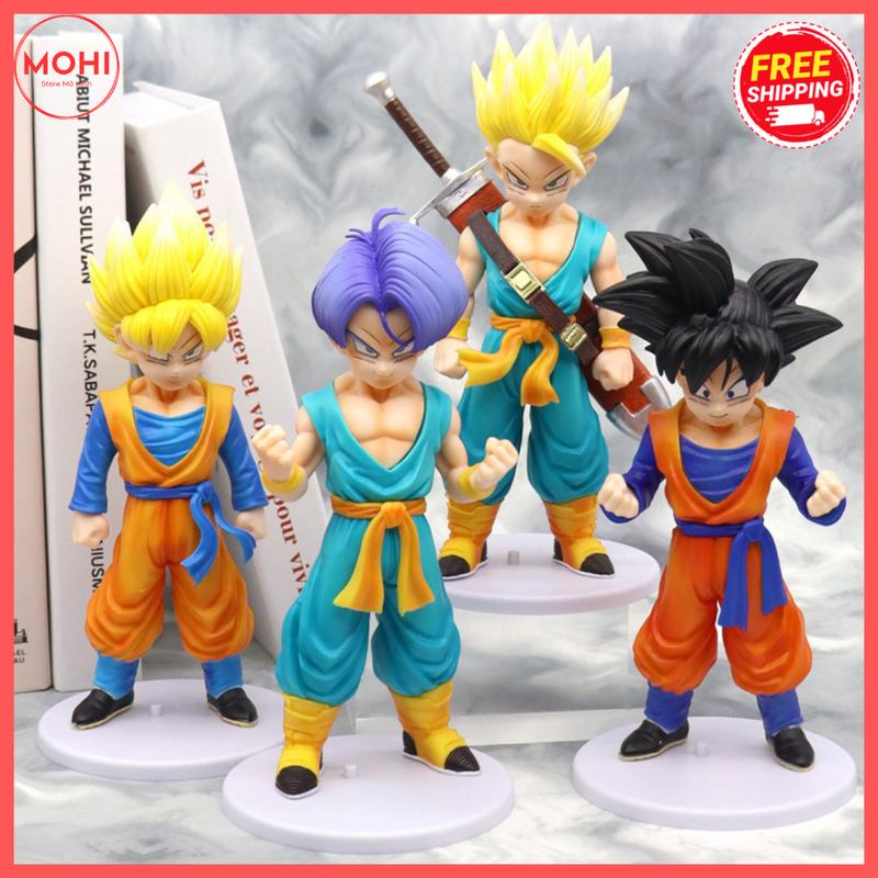 Combo 4 mô hình Goku, Trunks siêu đẹp cao 20 cm - Dragon Ball Đồ Chơi Toy Anime Decor Sưu tầm