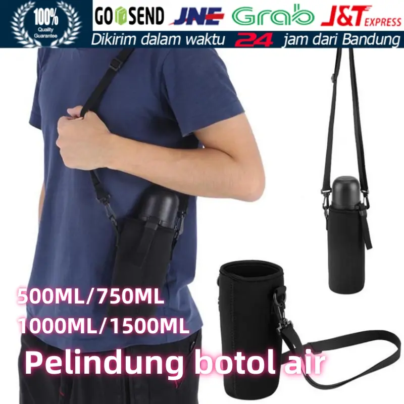 Pembawa Botol Air Tas Penutup Terisolasi Tali Bahu Pemegang Kantong botol 0
