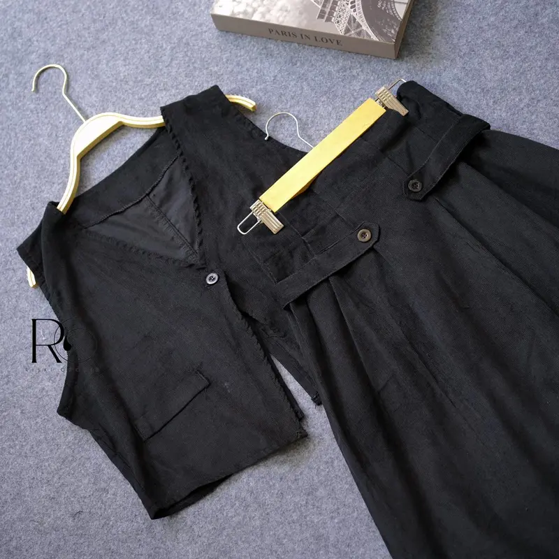 Sella Vest Corduroy Rompi Wanita Corduroy One set Wanita Kekinian Rompi Premium Emma Set Vintage Panjang Atasan Casual 2