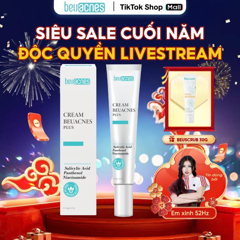 DEAL 1 MỤN - TML805 Tặng Tẩy Tế Bào Chết Da Mặt 30g Khi Mua Kem Mụn BEUACNES PLUS 15g- Giảm Mụn Sáng Da Mờ Thâm Mụn Nam Nữ Làm Đẹp Da Women Skincare thuốc bôi K Chăm Sóc Da Cho Bé Trà