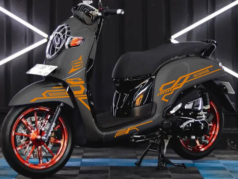 STRIPING CUTTING STICKER HONDA SCOOPY ALL NEW 2017 - 2021 UNIVERSAL LIS VARIASI STIKER Motorcycle 3