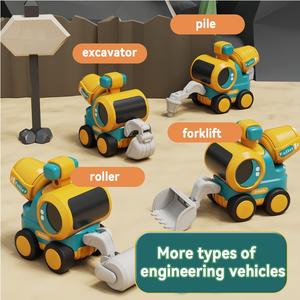 Children'S Toy Car Inertia Press Engineering Vehicle Model Cartoon Toy Forklift Interactive Toy Car Excavator Compactor COD