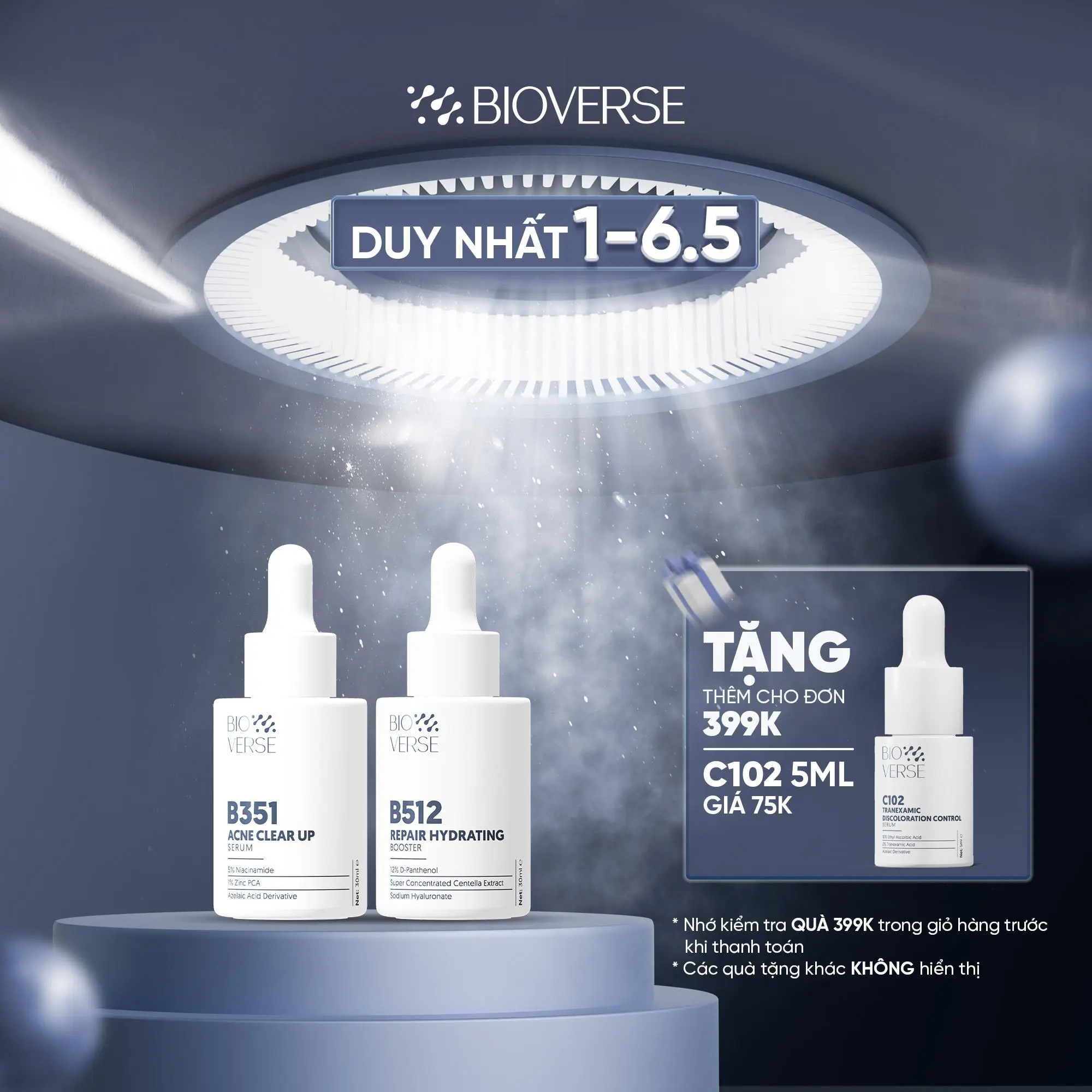 Bộ Đôi Bioverse Tinh Chất B512 Repair Hydrating Booster 30ml Và Tinh chất B351 Acne Clear Up 30ml Hỗ Trợ Cải Thiện Độ Ẩm Cho Da, Hỗ Trợ Giảm Sưng Đỏ Và Mờ Thâm