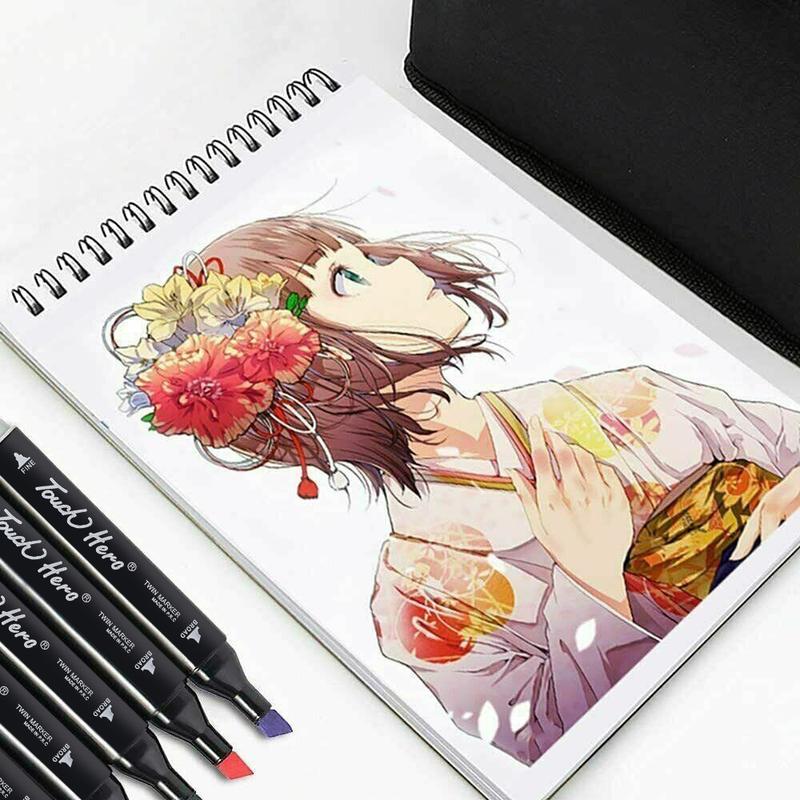 24 Colors Markers Dual Brush Pens Marker Double Tipped Round + Chisel Tips Sketch Art Drawing Markers for Artist Kids Adults Books Card Coloring Sketching 7