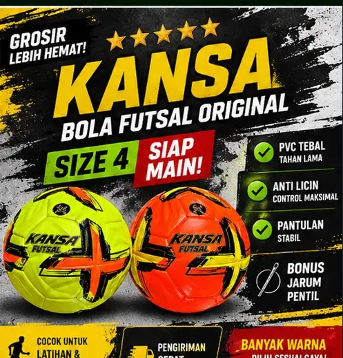 BOLA FUTSAL KANSA PRESS MOTIF CORAK TERBARU SIZE 4 WARNA