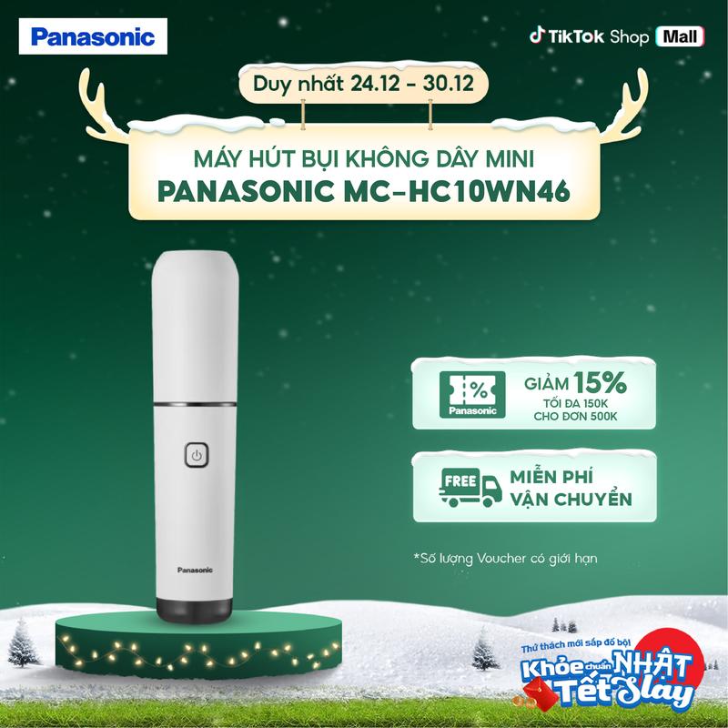  Máy hút bụi không dây mini Panasonic MC-HC10WN46 nhỏ gọn tiện dụng - Hàng chính hãng bảo hành 12 tháng 
