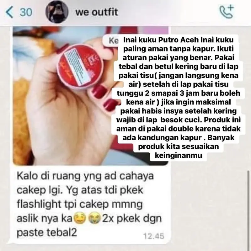 Inai Kuku Putro Aceh 5 mlPakai yang tebal jangan irit ingat harga murah jangan irit 2