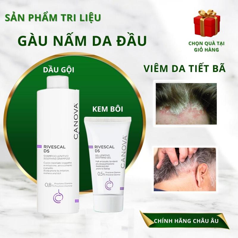 Dầu Gội Hỗ Trợ Trị Nấm Da Đầu Viêm Da Tiết Bã - Dầu Gội CANOVA RIVESCAL DS Nhập Khẩu Chính Hãng Từ Ý