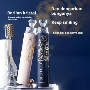 Sikat gigi lipstik portabel, bulu sikat lembut, berkualitas tinggi, dapat dilepas, cocok untuk perjalanan bisnis, traveling, pasangan, dan keluarga.