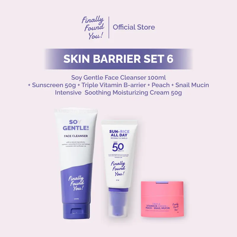 Finally Found You! BUNDLE SKIN BARRIER SET: Face Cleanser + Toner + Skin Barrier Serum + Moisturizer + Sunscreen 2