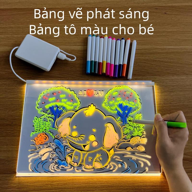 Bảng Vẽ Phát Sáng Cho Bé Tô Màu LED An Toàn Phát Triển Tư Duy Sáng Tạo Thiếu Nhi 3-6 Tuổi Đồ Chơi Giáo Dục Ý Tưởng Quà Tặng Sinh Nhật