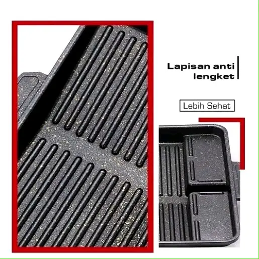 Grill Kotak Panggangan Kotak Square Grill Pan Multi Fungsi untuk Korean BBQ Yakiniku - Kitchenware Pemanggang 8