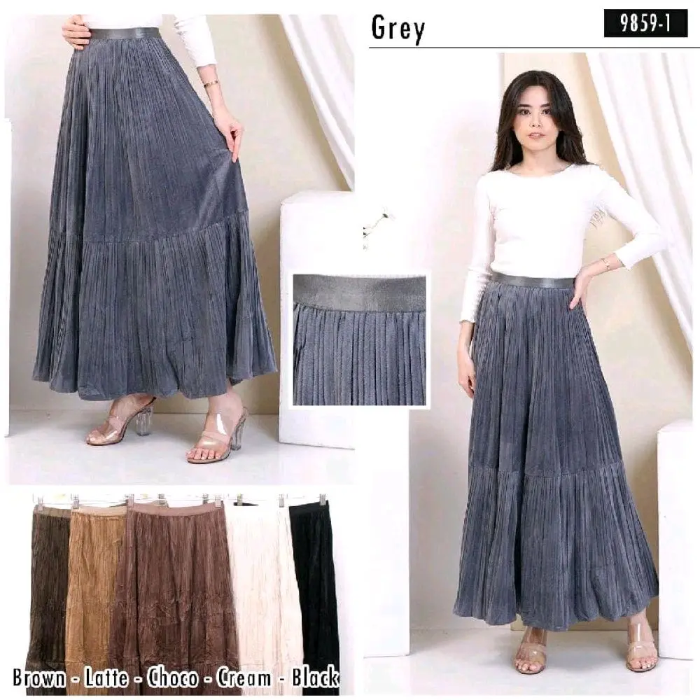 Rok suede kakya 100cm ukuran panjang 100cm free size 100cm Panjang Cantik Dewasa quality premium karet tipis Nyaman Tebal Suede