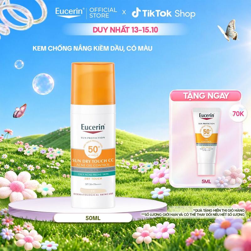 Kem Chống Nắng Dành Cho Da Dầu Eucerin Sun Dry Touch CC Oil Control SPF50+ 50ml-Sunscreen