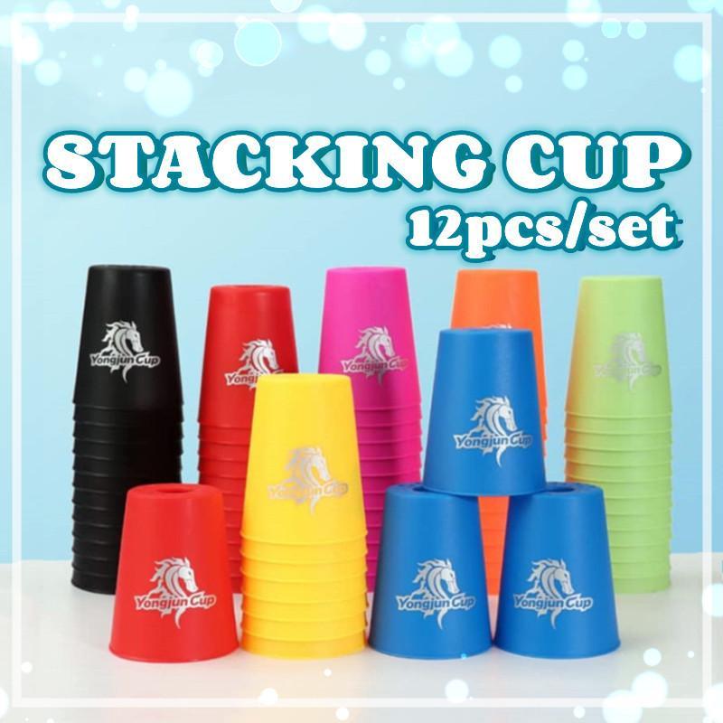 (12pcs/set) Speed Stacking Cup Quick Stacks Cup (Cawan susun - TikTok ...
