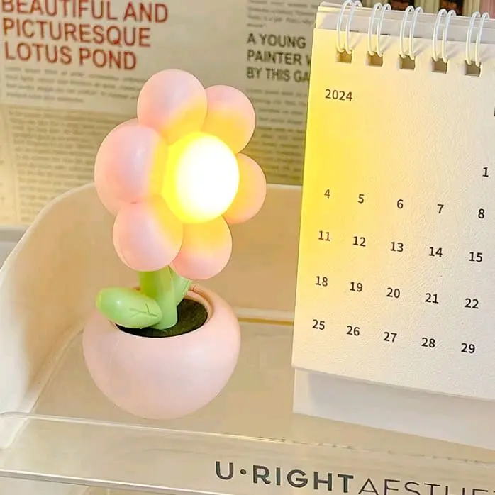 Lampu Hias Estetika Motif Bunga Matahari Terang 4