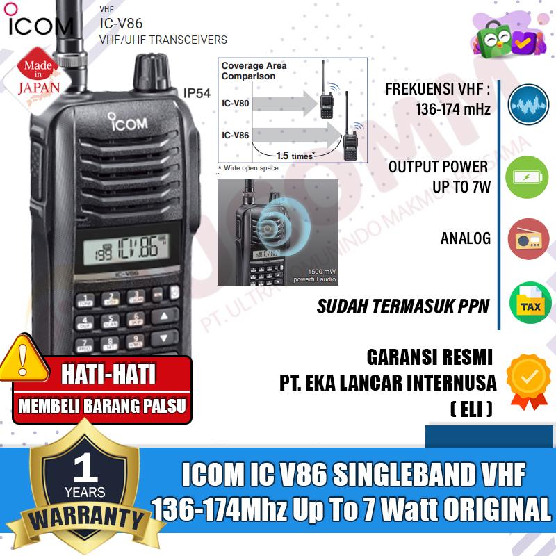 Icom Ic V86 V 86 Singleband VHF 136-174Mhz HT Icom v86 v-86 Up - Shop ...