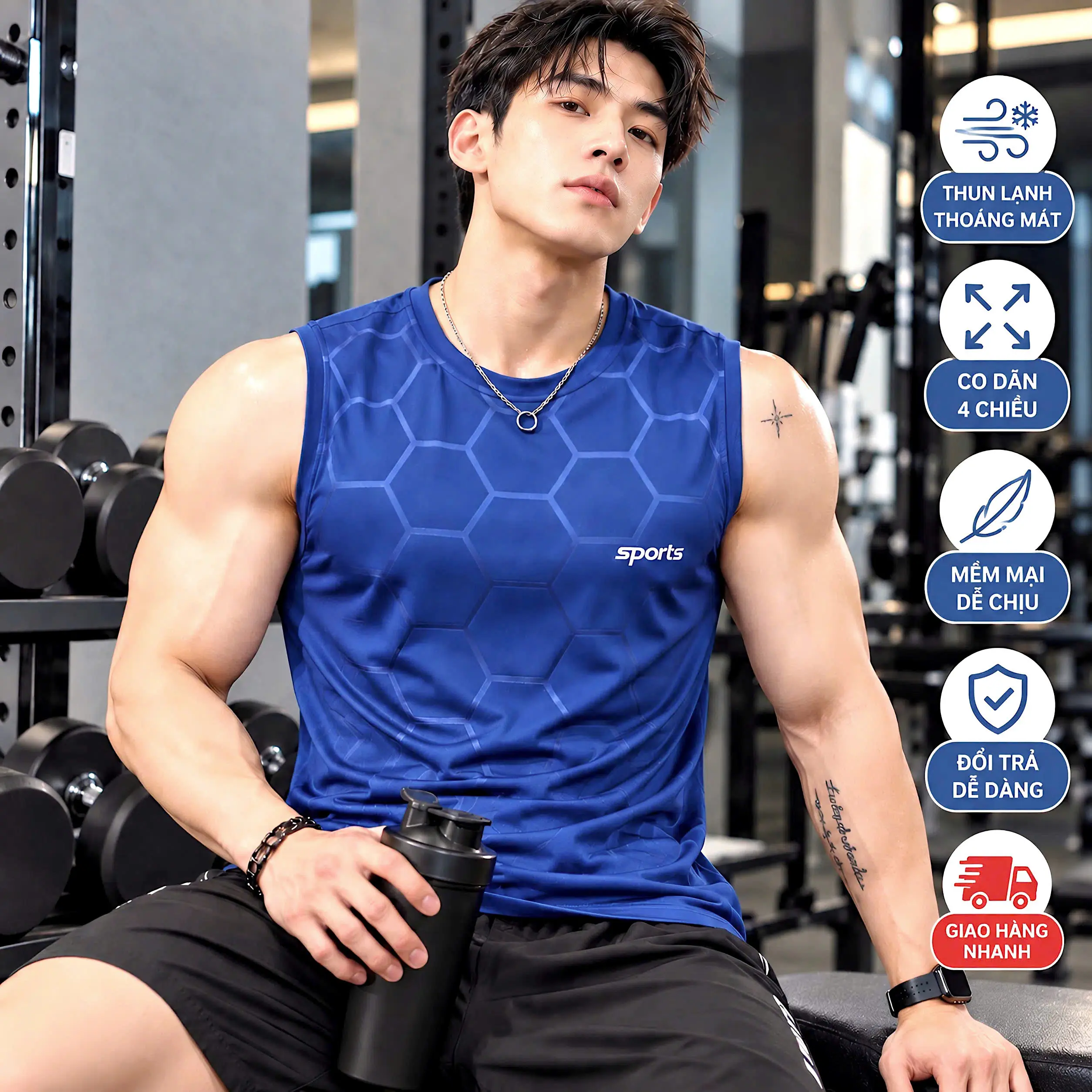[ COMBO 2-3-4 ÁO ] ba lỗ Tanktop sát nách chất thun lạnh thoáng mát co giãn 4 chiều Menswear
