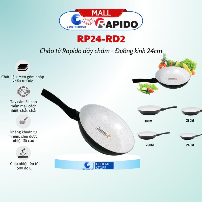 Chảo từ đáy trắng chấm 24cm Rapido RP24-RD2