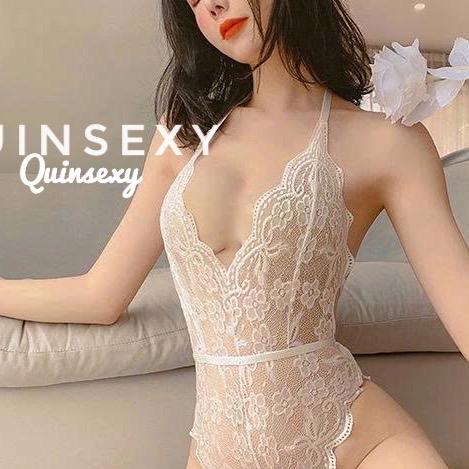 BS002 Bodysuit Ren Dây Ngang Lưng cài Nữ Jumpsuit Women ÁO Freesize Dưới 53kg