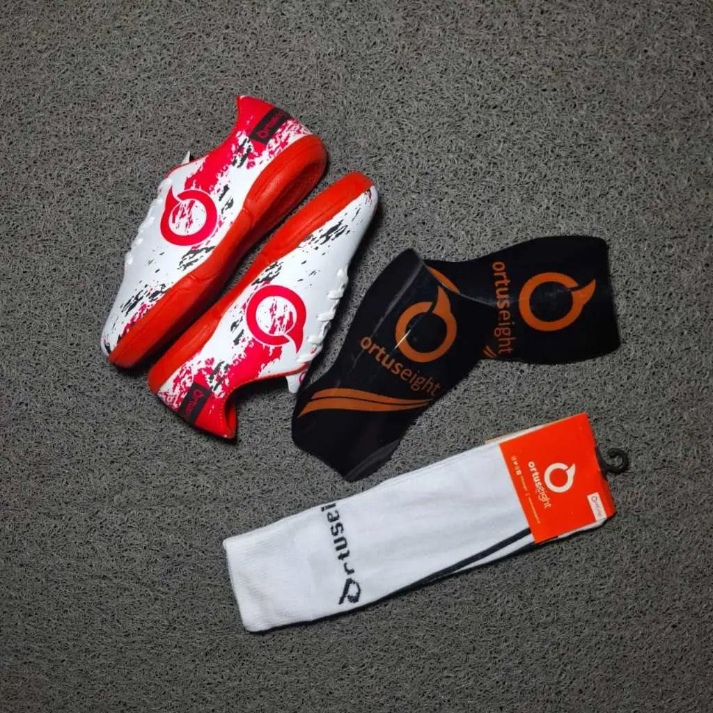 PAKET COMBO 3 SET BONUS KAOS KAKI DAN DEKER SIZE 28-38 Sepatu Futsal Anak Ortus FORTE | Sepatu Futsal Ortuseight Olahraga Anak