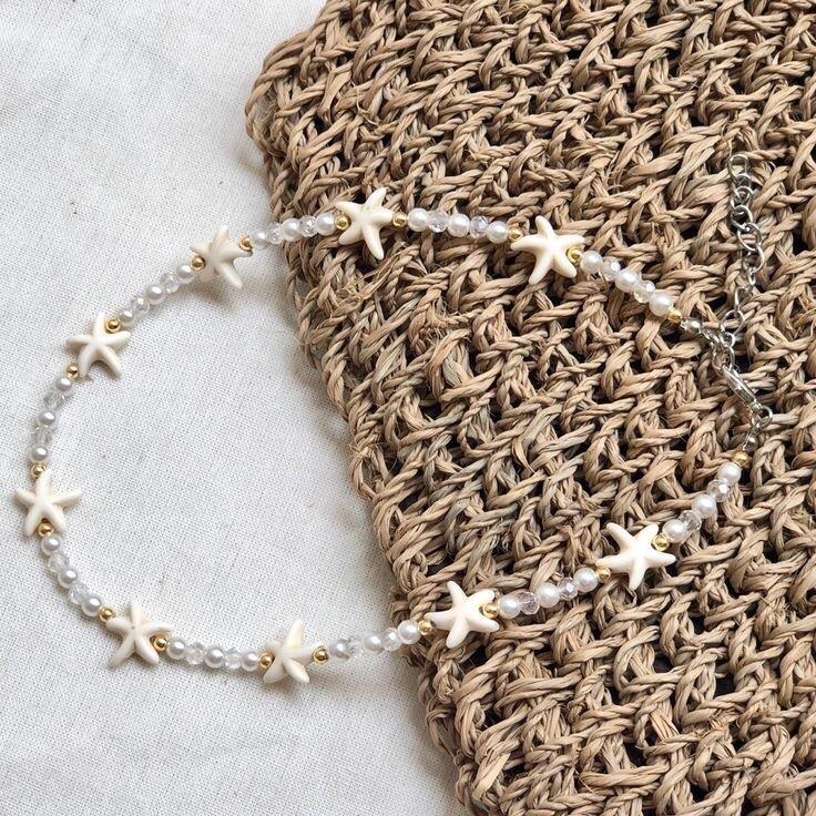 Kalung Wanita Liontin Bintang Laut Mix Mutiara Sintetis - Choker Necklace 1