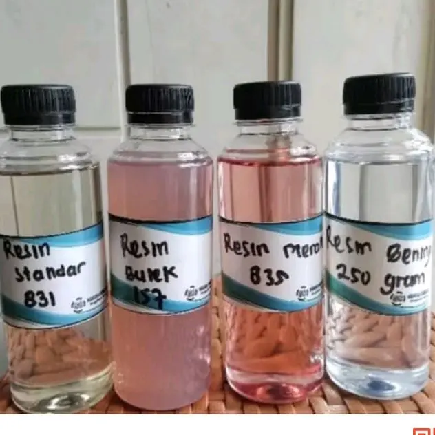Resin Polyester 250 gram untuk Kerajinan - Varian Merah, Bening, Butek, dan Standar