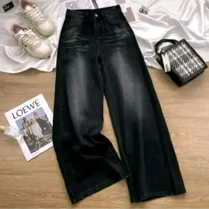 Celana Panjang Gombrong/Celana Baggy Jeans Wishker/Celana Gombrong Jeans Loose Pants/Jeans Wide leg Wishker Pria/Wanita Tebal Nyaman Panjang Branded Distro (Unisex)