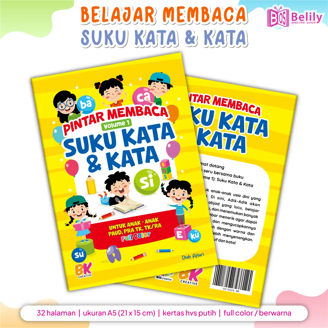 BK - Pintar Membaca Suku Kata & Kata - Buku Belajar Anak