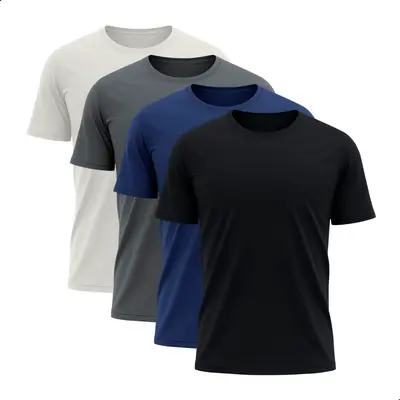 Kit 4 Camisetas Básicas Masculina Dry Fit Lisa Tradicional