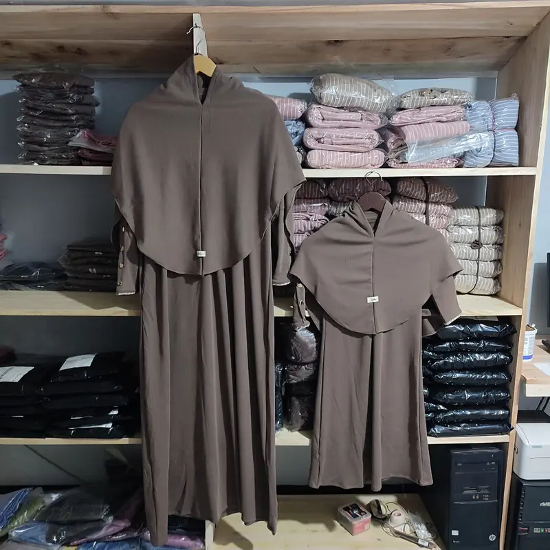 Gamis abaya inara set kerudung couple ibu dan anak perempuan muslimah bahan knit premium terbaru dan terkini tersedia dari anak 2tahun sampai 14tahun gamisabaya 0