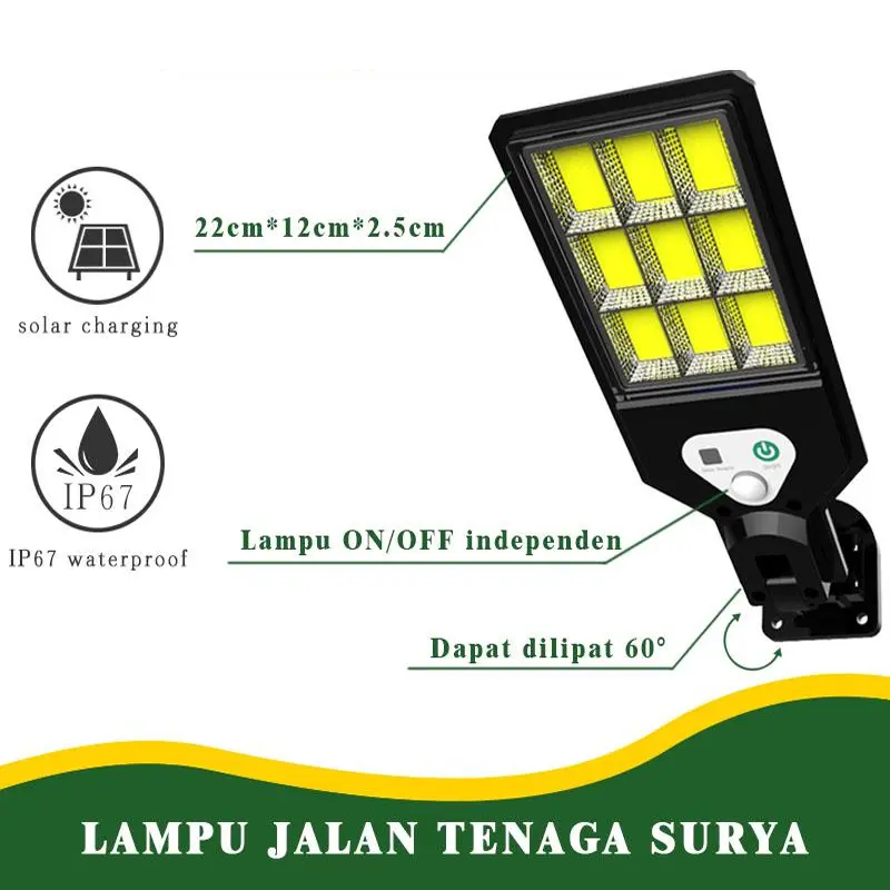 Lampu Jalan Tenaga Surya, Lampu Taman Luar Ruangan, Lampu Sensor Tubuh Manusia Terintegrasi Tahan Air LED, Lampu Dinding Luar Ruangan Rumah Tangga Lampu tenaga surya