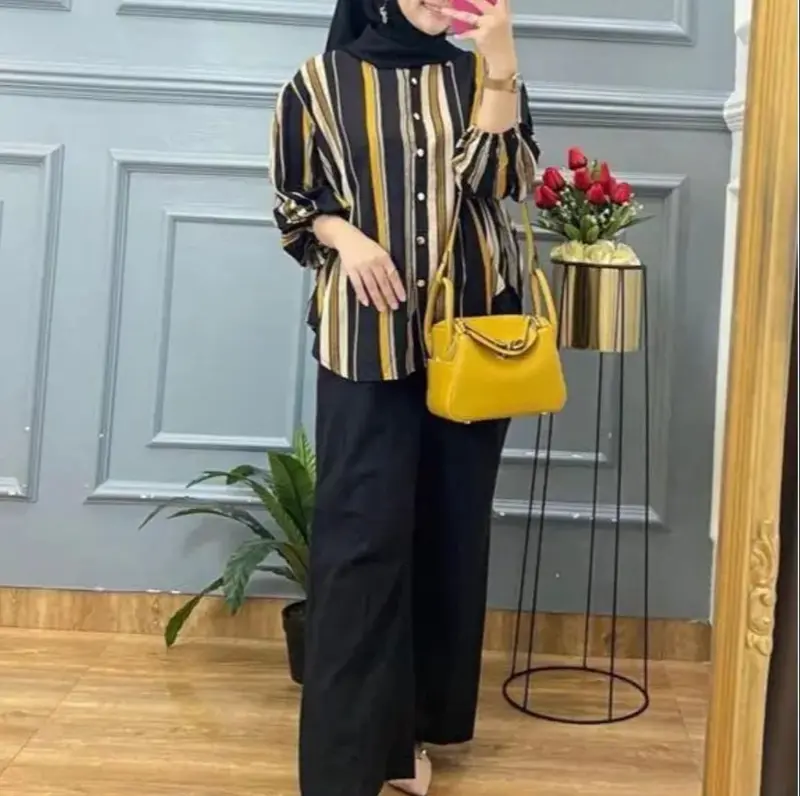 SETELAN WANITA MOTIF SALUR MALIKA // ONE SET WANITA TERBARU // SET PENJAMAS KEKINIAN TERMURAH 8