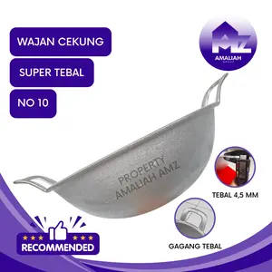 penggorengan wajan kuali katel cekung dan ceper alumunium super tebal anti lengket no 10 Kitchenware Aluminium Dapur