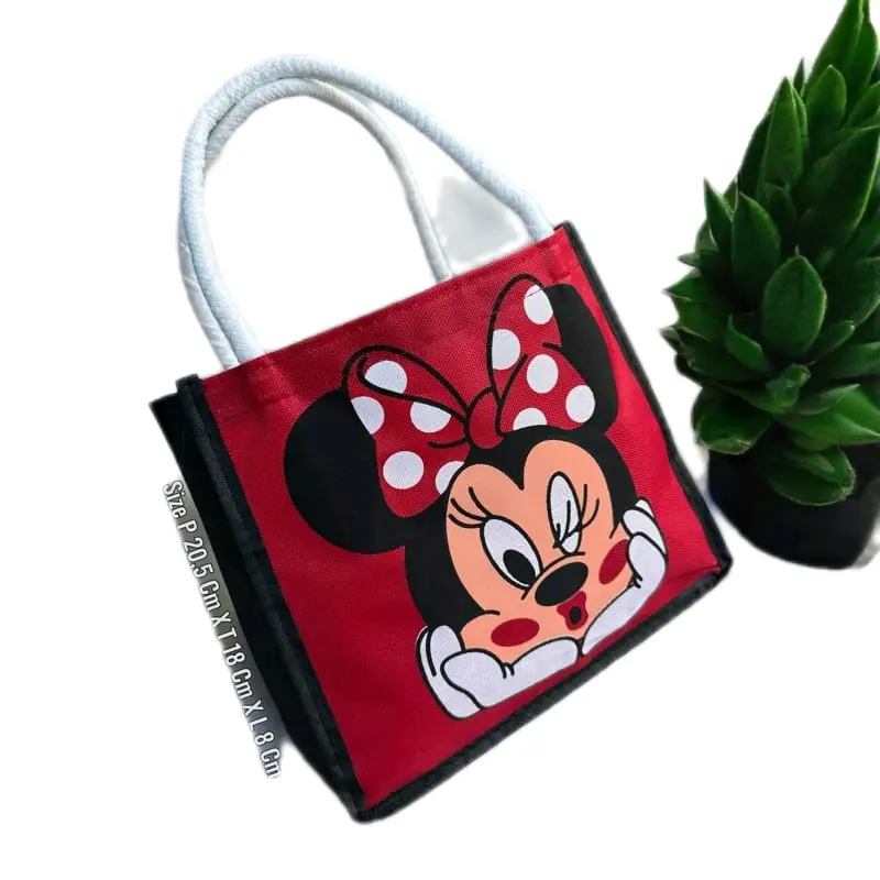 Totebag Sumbu Karakter Lucu Mini Bear Tas Wanita Kanvas - Perempuan
