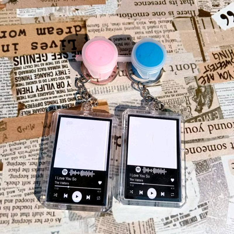 GANCI SPOTIFY SIDIK JARI FREE CAT SIDIK JARI Keychain Akrilik Kunci Love Biru 3