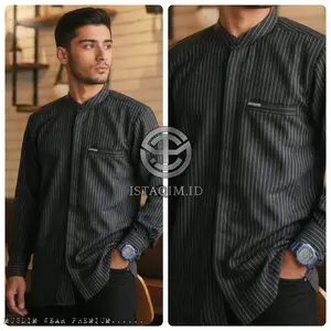 ISTAQIM- Kemko Haikal kemeja pria motif salur lengan panjang baju taqwa muslim terbaru 2026 wal