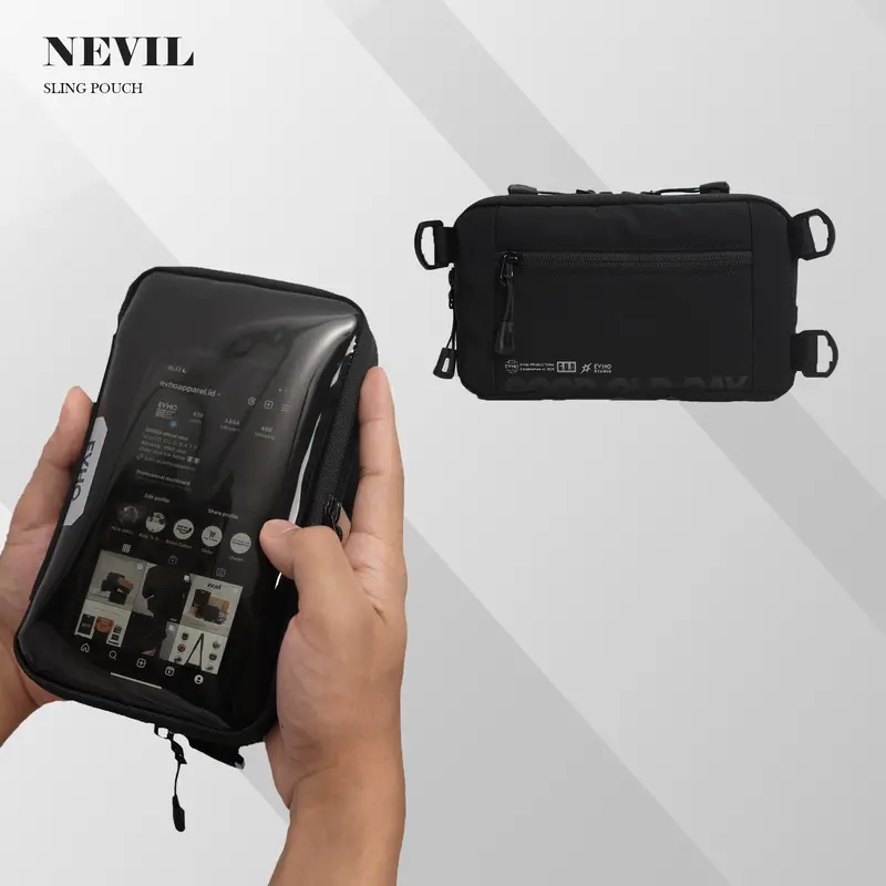 Evho - NEVIL Slingpouch I Clutch Handbag Pria I Tas Selempang Leher I Tas Hp 4