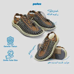 Sandal Pria Portee Loom Olive – Sandal Traveling Stylish | Anti Slip, Empuk, Ringan | Healing & Jalan Jauh | Sandal Outdoor | Men Sandal