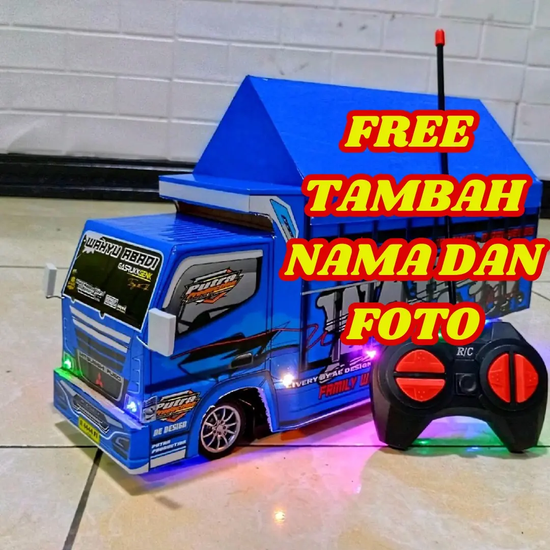 PROMO MINIATUR TRUK OLENG GRATIS TAMBAH NAMA DAN FOTO DI BAK BELAKANG MINIATUR TRUK OLENG REMOT CONTROL BONUS BATREY  FULL VARIASI LAMPU DAN TERPAL