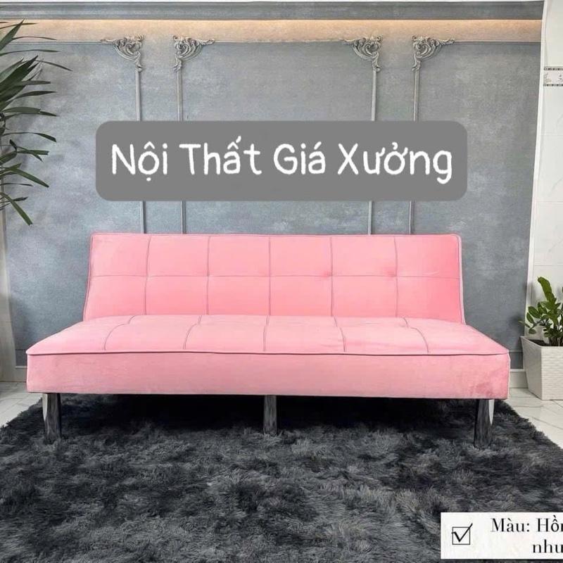  Ghế Sofa Bed 6 Chân Cao Cấp Dài 1m7 Bọc Vải Nhung Mềm Mịn- Sofa Giường Đa Năng Chân Mạ Inox ghế  sofa nằm 1m5 mini giuong gấp 