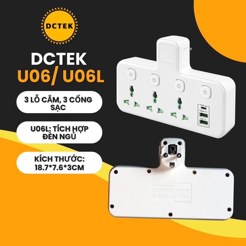 Ổ Cắm Điện Không Dây Thông Minh Cắm Tường Kèm Đèn Ngủ Tích Hợp Cổng Sạc Type C và 2 USB Nhựa PC Chống Cháy Nổ (ổ  gián trong nhà đa năng plug goneo vn gắn )