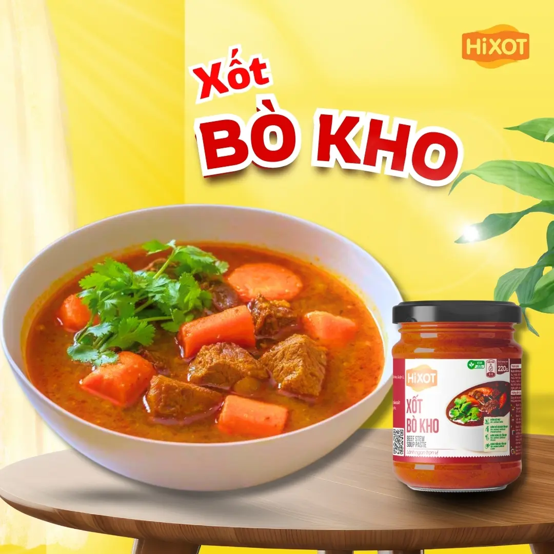 [VEGAN] HiXOT XỐT BÒ KHO hũ 220Gram, nấu bò kho, bò xốt vang, CHAY MẶN ĐỀU DÙNG ĐƯỢC Nước Sốt Gia Vị Tương