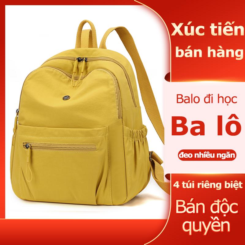 Ba lô du lịch, chất liệu Taslan, 7 túi, kích thước A4, có dây đeo hành lý, nhẹ, Daypack cho nam và nữ, không thấm nước, thích hợp để đi bộ đường dài, ba lô đa chức năng phong cách Hàn Quốc
