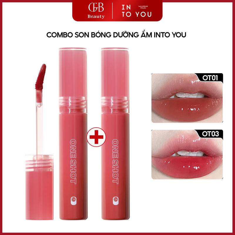  COMBO 2 Son Tint Bóng INTO YOU Bền Màu Lâu Trôi Cho Đôi Môi Căng Mọng 2,2g x2 