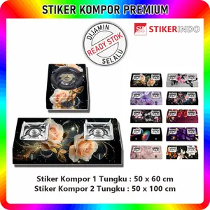 Stiker Kompor 1 Tungku dan Sticker Kompor 2 Tungku Motif Bunga