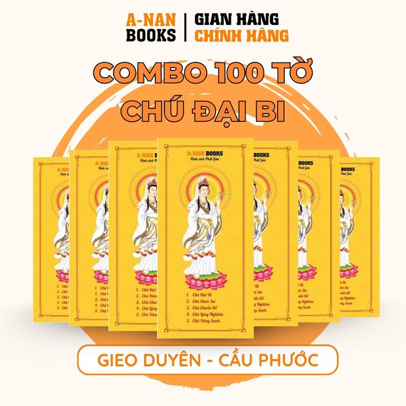 Gieo Duyên - Combo 100 Tờ chú Đại Bi chú Dược sư chú Lăng Nghiêm chú Chuẩn Đề chú Vãng Sanh - Anan Books