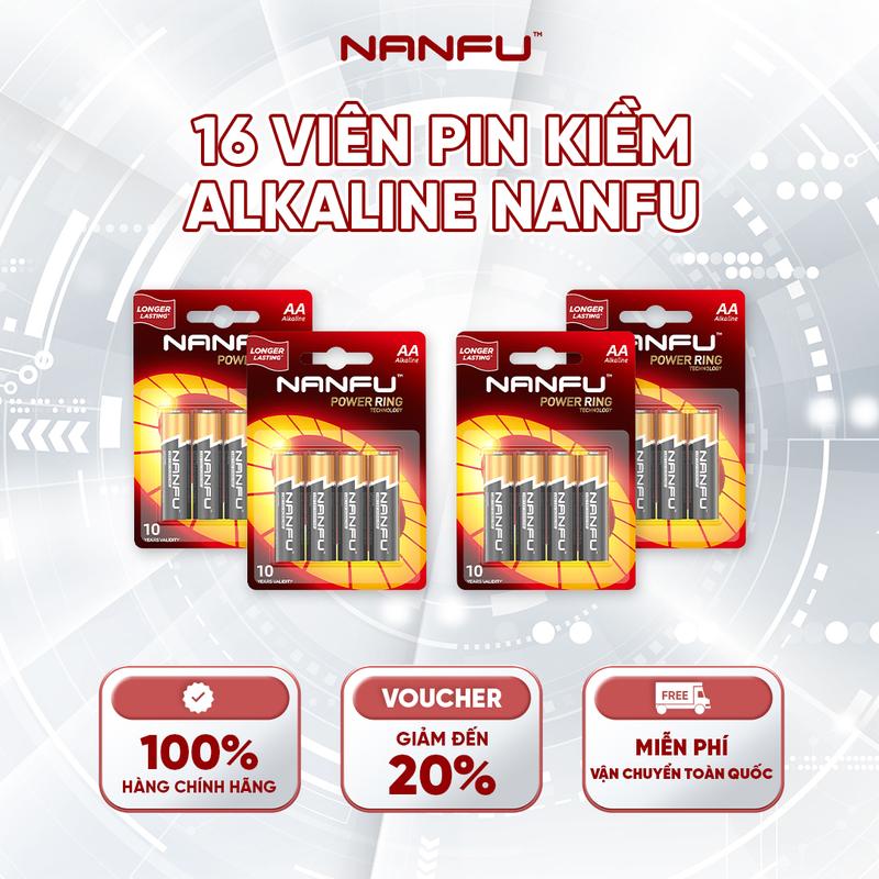 [Mã BATT75K Giảm 75K] 16 viên Pin AA / AAA NANFU Alkaline Cao Cấp Siêu Bền - Hàng Chính Hãng