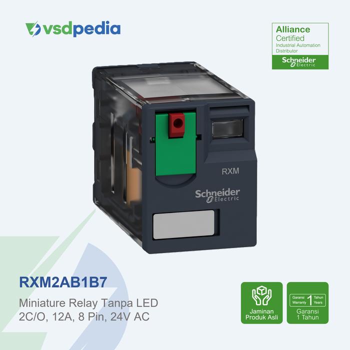 Gambar SCHNEIDER HARMONY ELECTROMECHANICAL RELAY MINIATURE PLUG-IN RXM2AB 2C/O 12A 8 PIN, 24VDC / 230VAC, DENGAN / TANPA LED, RXM2AB*** - 24VDC, Tanpa LED - RXM2AB1BD, 1 dari vsdpedia Kota Administrasi Jakarta Timur 2 Tokopedia
